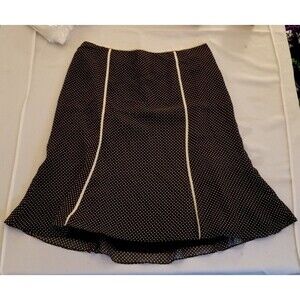 ANN TAYLOR Women US 12 Lightweight Tulip Flare Skirt Dotted Lined Secretary Work